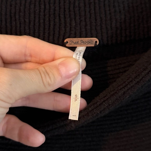 FREE PEOPLE MARY JANE MINI SWEATER DRESS BLACK, Size S - Picture 8 of 14